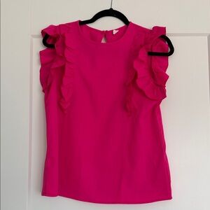 Amazon Women's Pink Ruffle Blouse